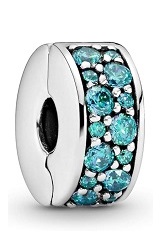 itsy-bitsy silver teal pave cz Pandora baby charm